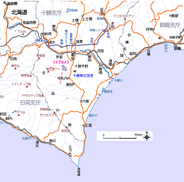 ライブカメラの設置位置と方向